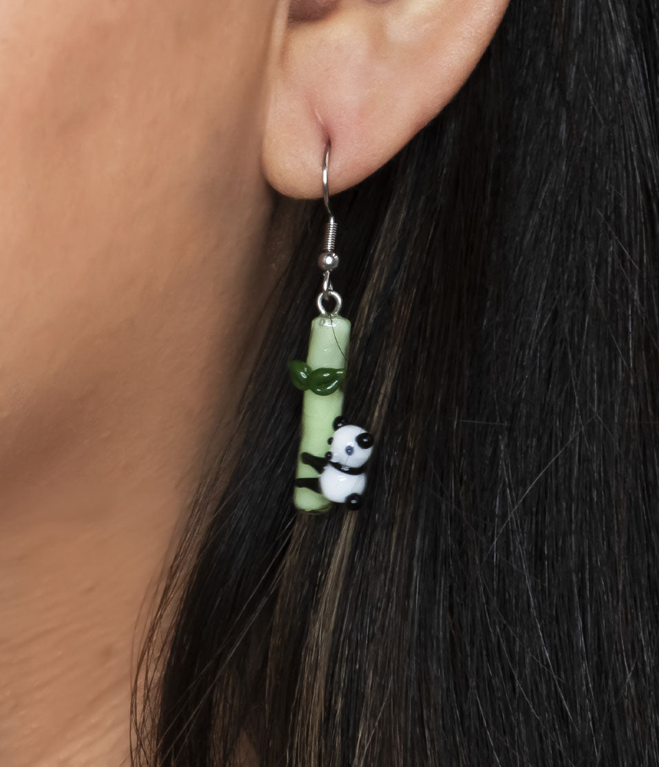 Mmmelty 72pc Earring Display Closeup Panda Front View on White Background