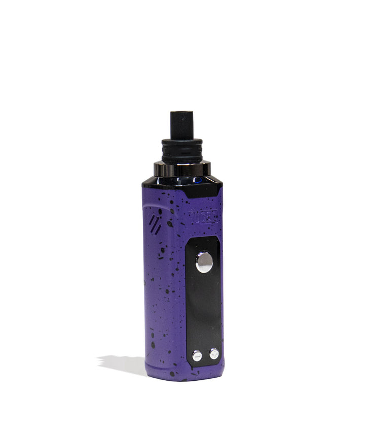 Purple Black Spatter Wulf Mods Nestor Portable Concentrate Vaporizer Side View on White Background