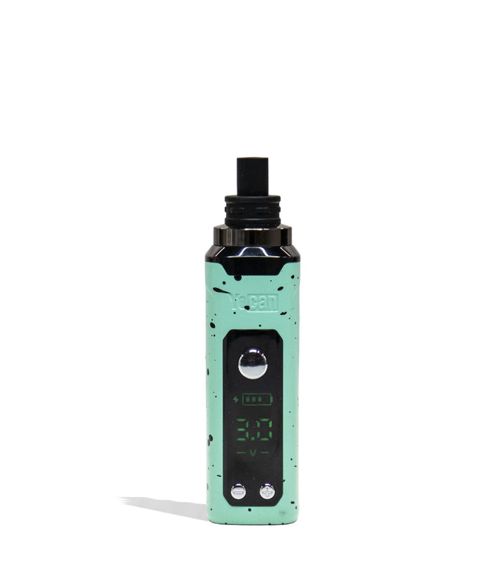Teal Black Spatter Wulf Mods Nestor Portable Concentrate Vaporizer Front View on White Background