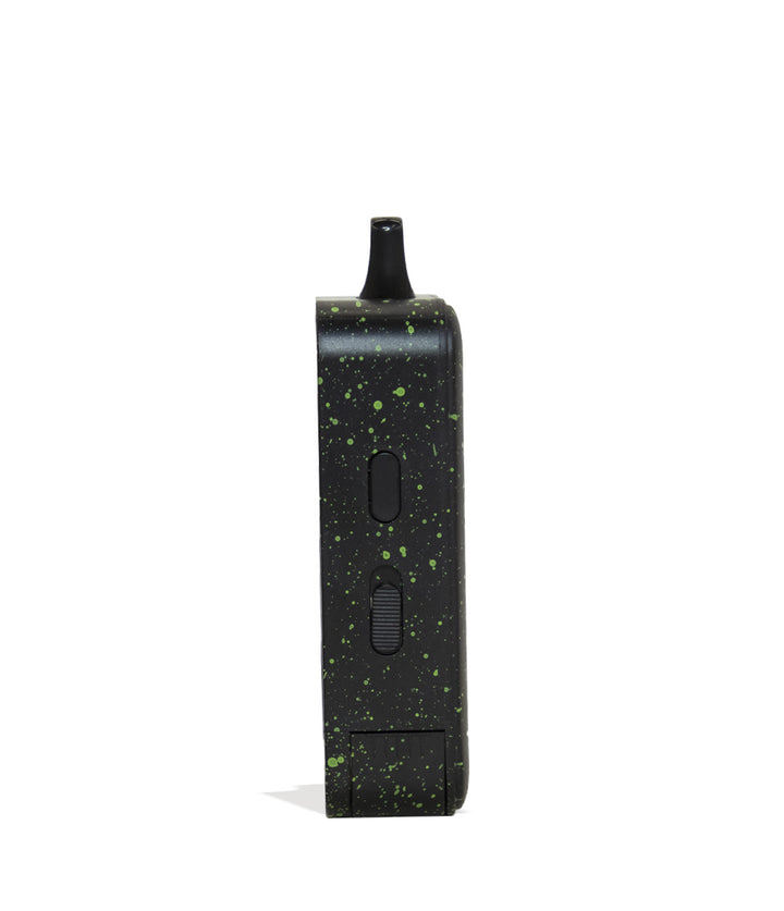 Black Green Spatter Wulf Mods Recon Pro Dual 510 Voltage Battery 9pk Side View on White Background