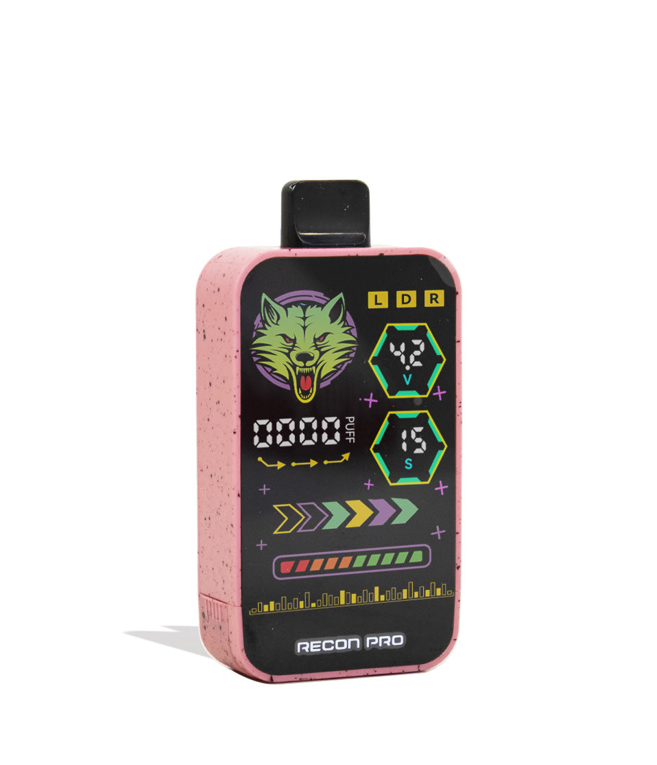 Pink Black Spatter Wulf Mods Recon Pro Dual 510 Voltage Battery 9pk Angle View on White Background
