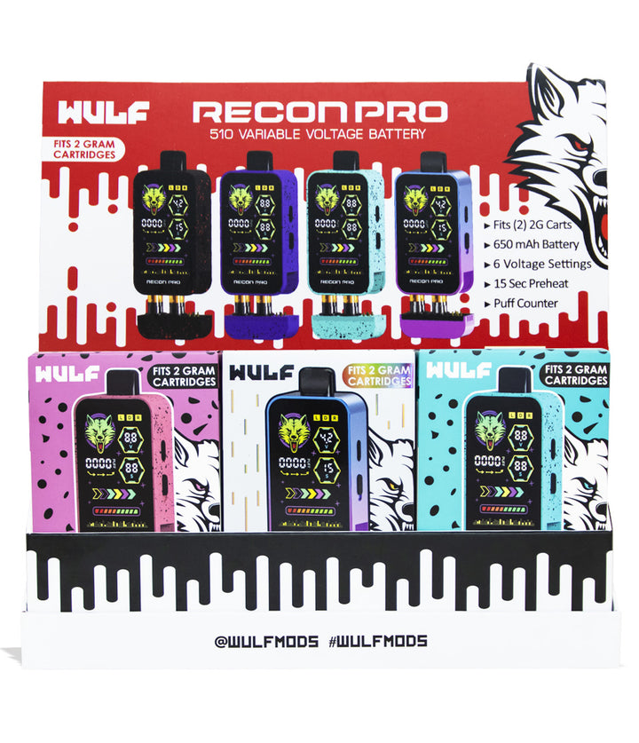 Wulf Mods Recon Pro Dual 510 Voltage Battery 9pk Front View on White Background