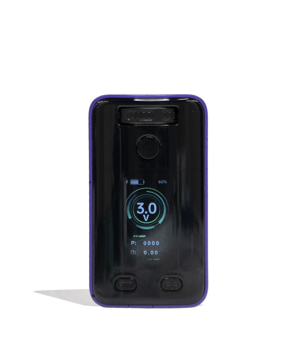 Purple Black Spatter Wulf Mods UNI 3.0 Universal Variable Voltage Battery Front View on White Background