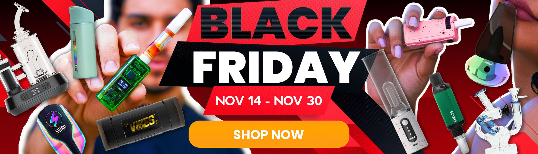 Wholesale Black Friday 2025 banner with top sale products and promotional text on a colorful background