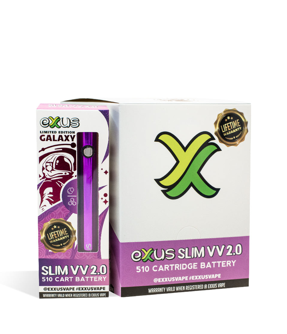 Galaxy Exxus Vape Slim VV 2.0 Cartridge Vaporizer 12pk on white background