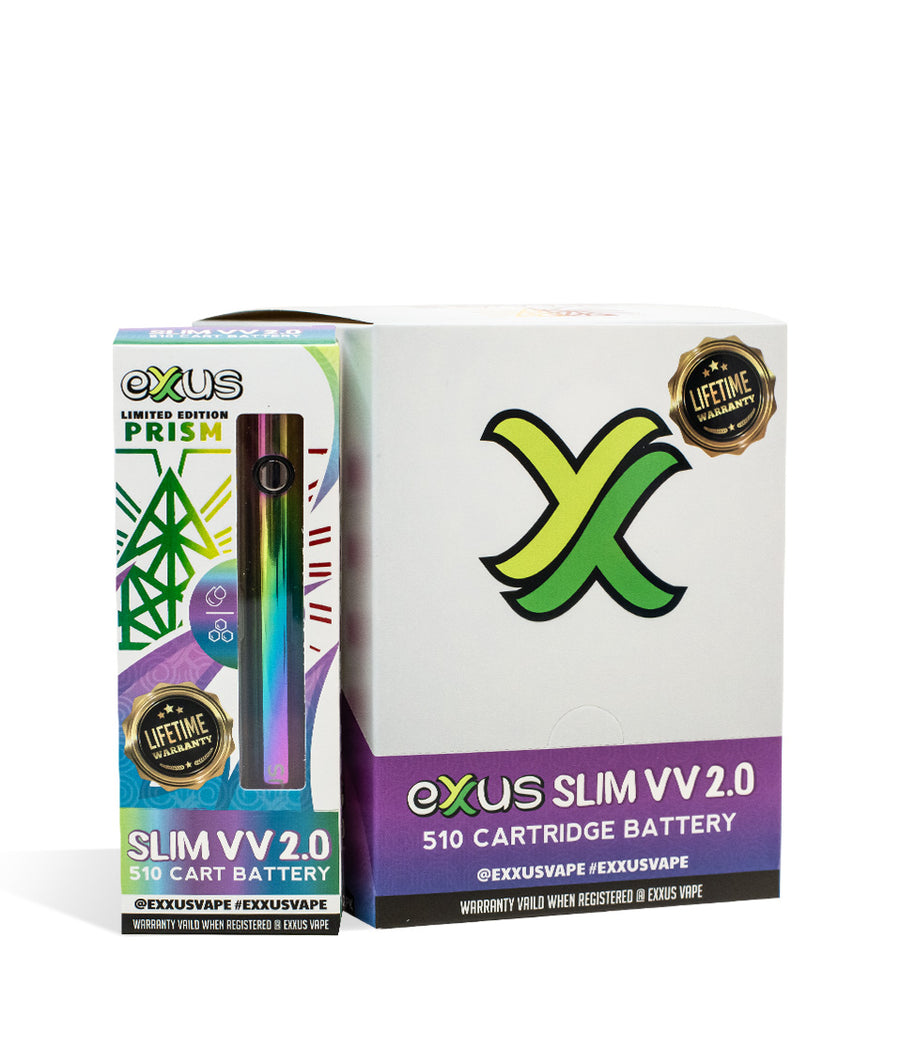 Prism Exxus Vape Slim VV 2.0 Cartridge Vaporizer 12pk on white background