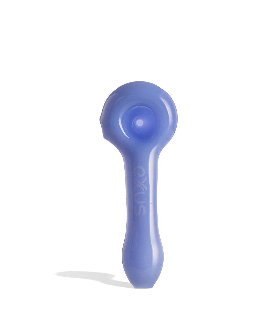 Milky Blue Exxus Vape Cave Hand Pipe 12pk Front View on White Background