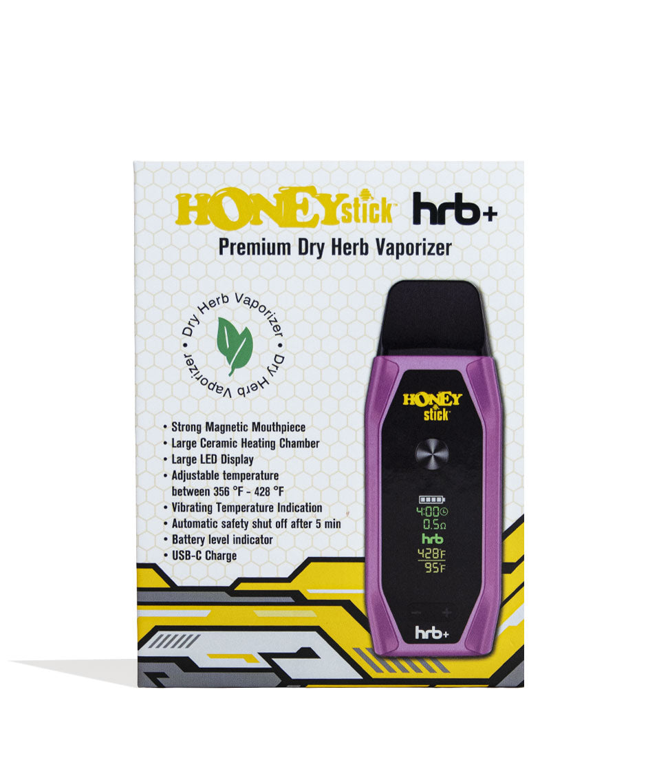 Pink Honeystick HRB Plus Vaporizer Packaging Front View on White Background