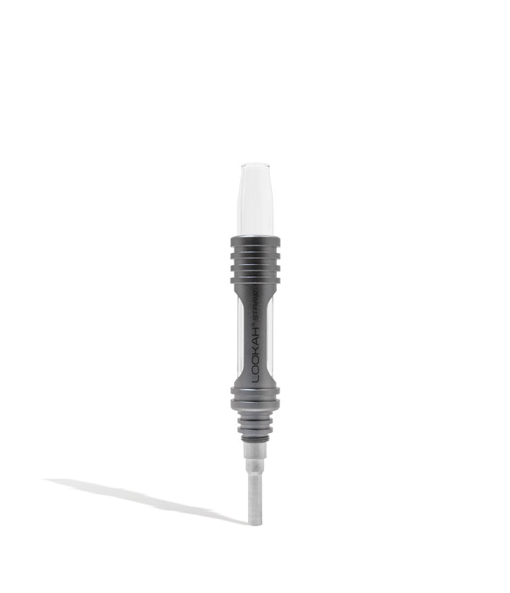 Silver Lookah Dab Straw Kit on white background