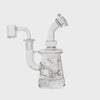 Clear Wulf Mods Torq 14mm Dab Rig with Quartz Banger Front View Bubbling Video on White Background