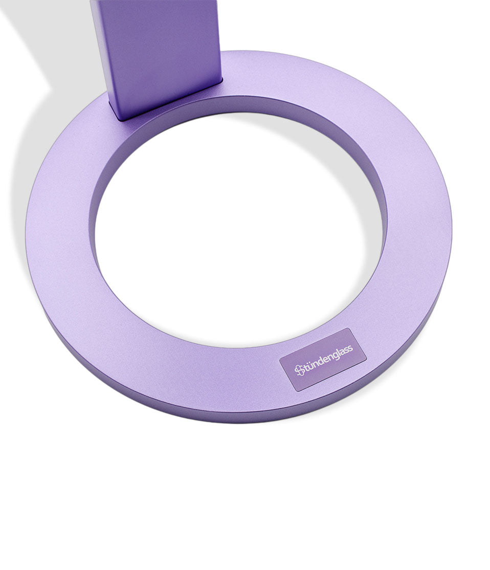 Violet Purple Stündenglass Gravity Infuser stand on white background