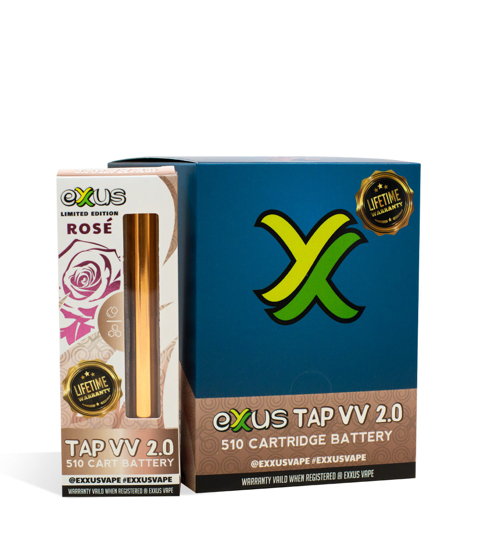 Rose Exxus Vape Tap VV 2.0 Cartridge Vaporizer 12pk on white background