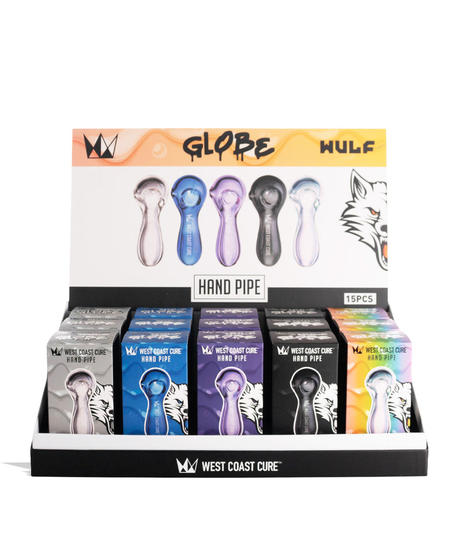 West Coast Cure Globe Hand Pipe 15pk Front View on White Background