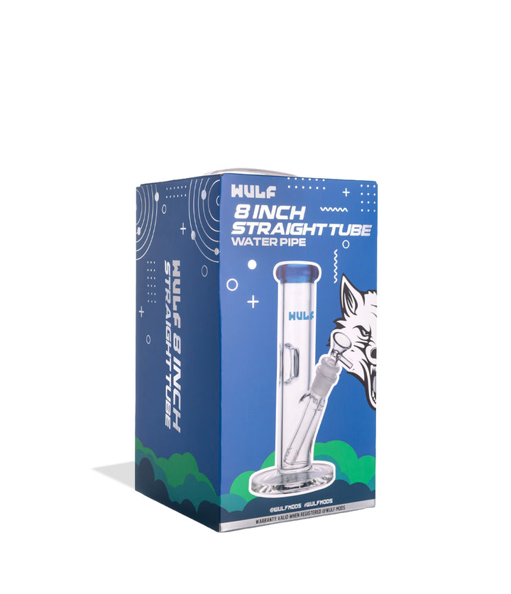 Blue Wulf Mods 5mm 8inch Straight Water Pipe Angle View on White Background