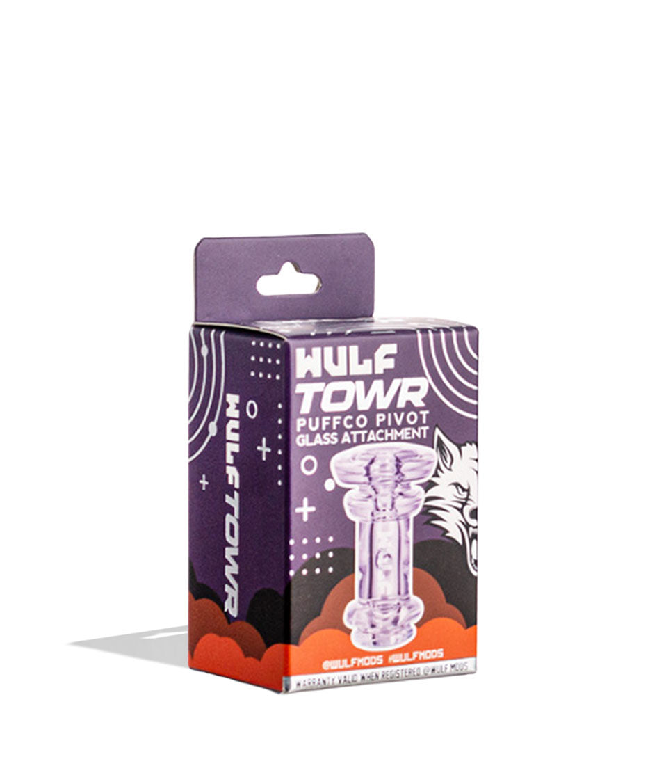 Purple Wulf Mods Towr Puffco Pivot Top 15pk Packaging Front View on White Background