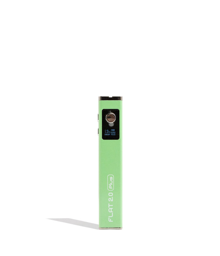Green Yocan Flat Plus 2.0 Variable Voltage Battery 12pk Front View on White Background