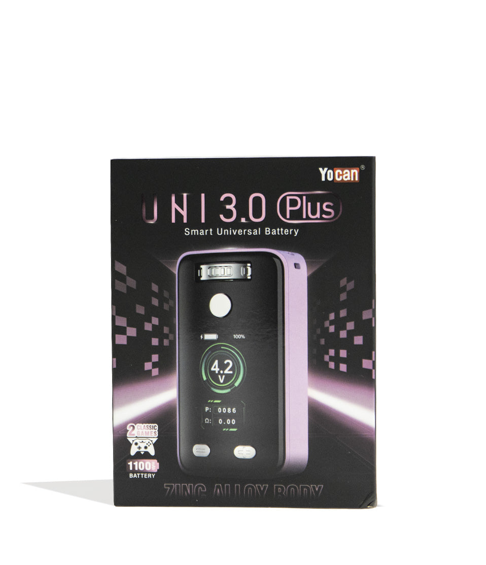 Rose Gold Yocan UNI 3.0 Plus Variable Voltage Battery Packaging Front View on White Background
