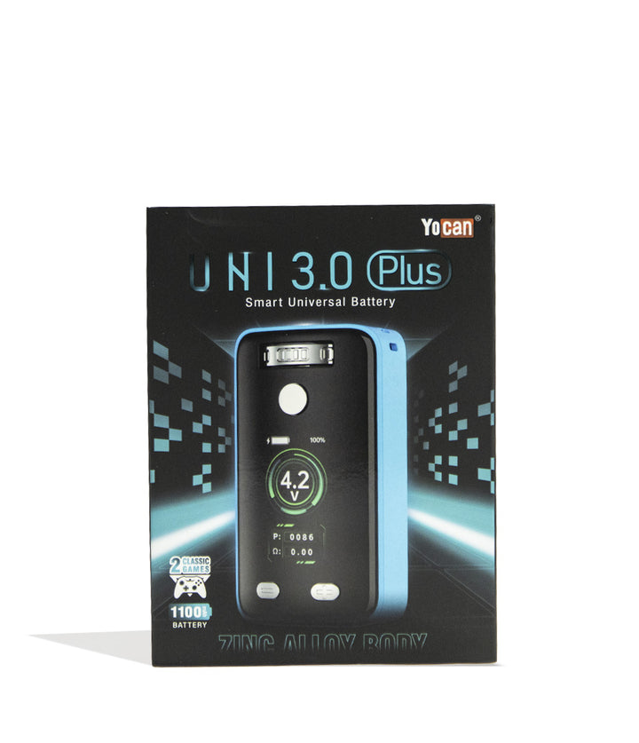 Teal Yocan UNI 3.0 Plus Variable Voltage Battery Packaging Front View on White Background