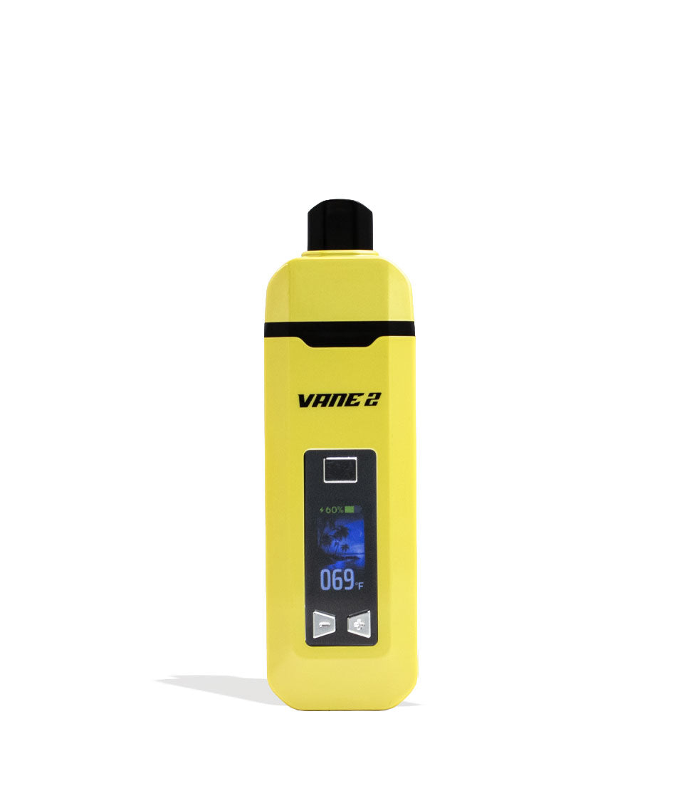 Yocan Vane 2 Portable Dry Herb Vaporizer Yellow front view with white background