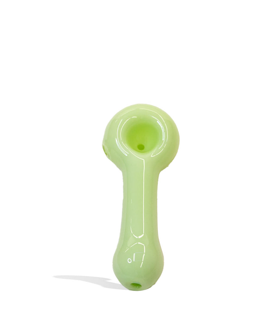 4 inch Milky Colored Glow in the Dark Handpipe on white background