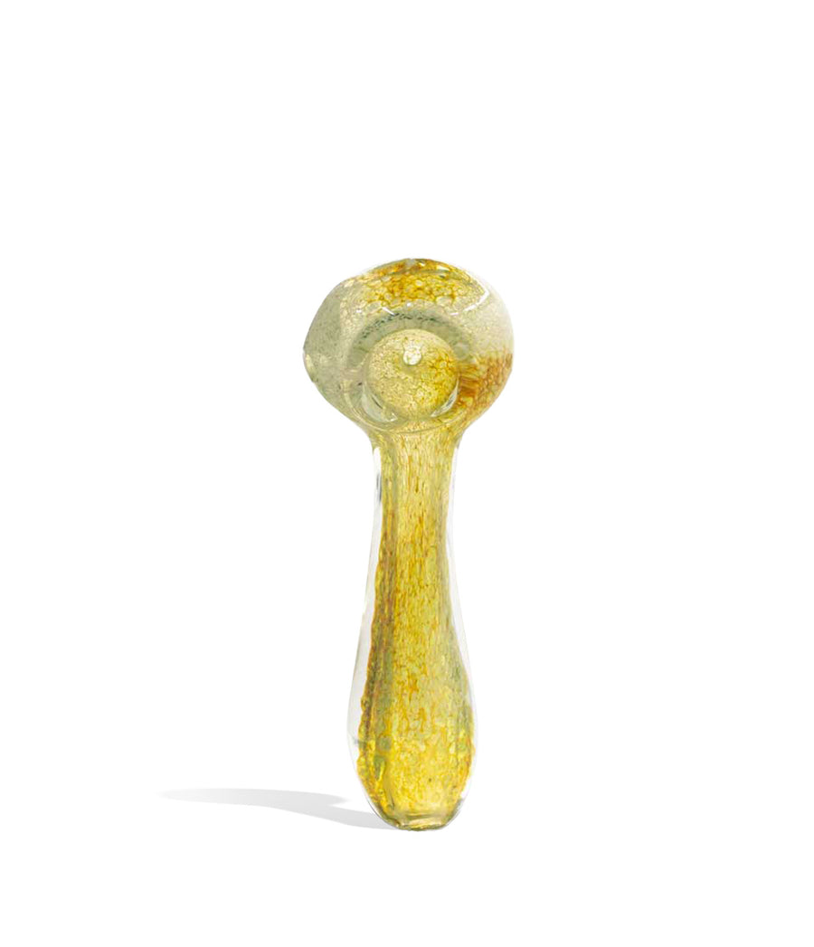 Yellow 4 inch Spoon Hand Pipe on white background