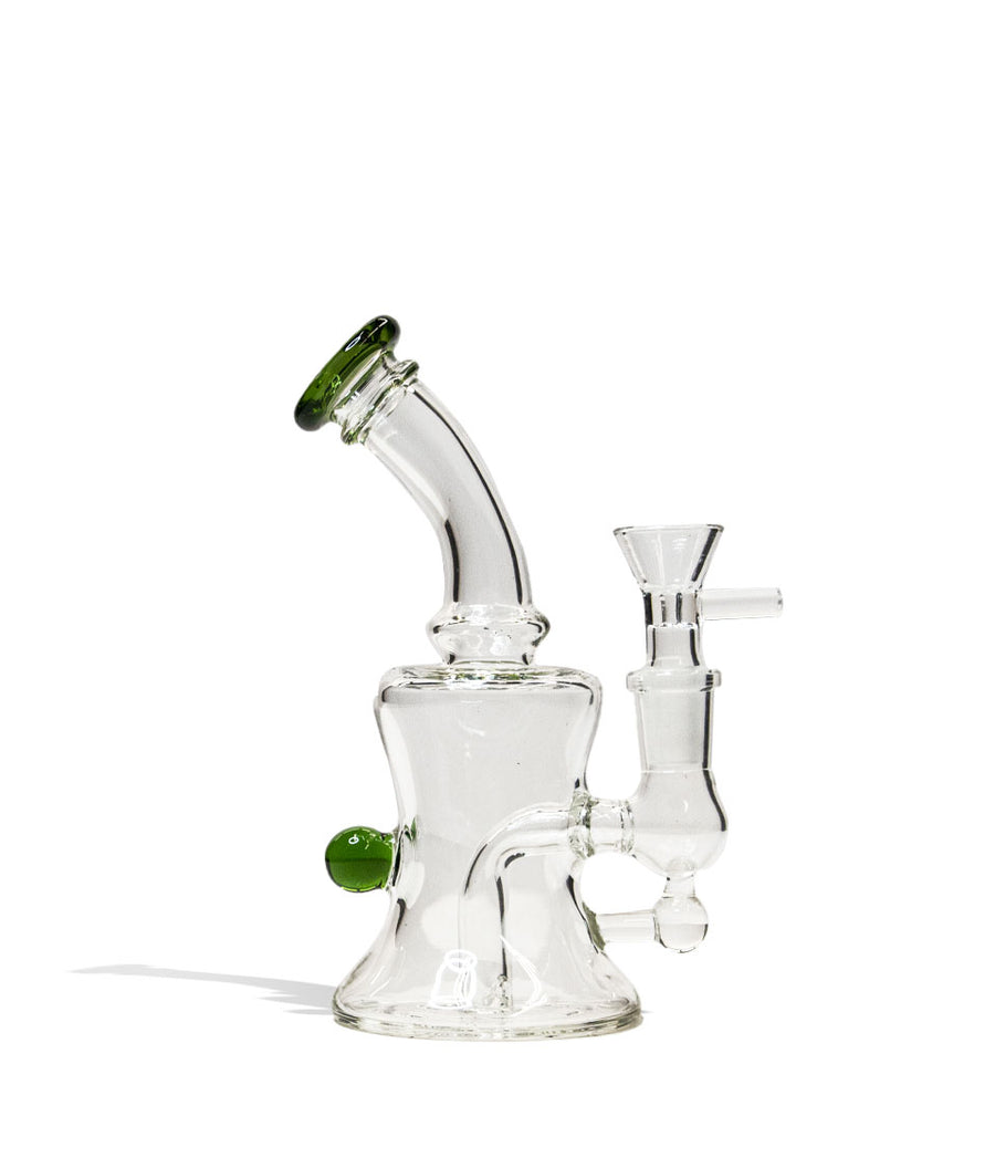 Green 7 Inch 5mm Thick Mini Water Pipe Front View on White background