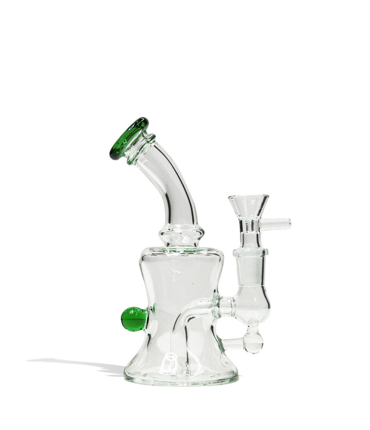 Jade Green 7 Inch 5mm Thick Mini Water Pipe Front View on White background