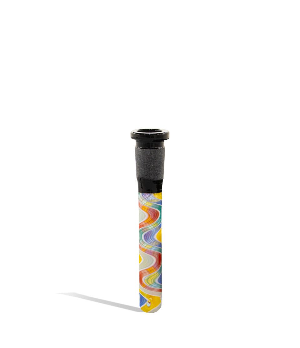 Black/Rainbow 3.5 inch 14mm Downstem with Chromatic Stripe on white background