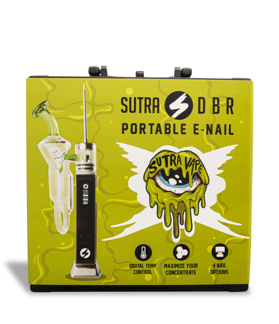 Package front view Sutra Vape DBR Portable ENail Kit on white studio background