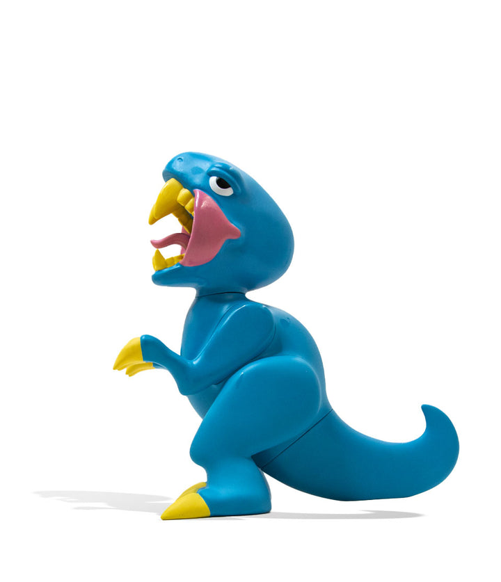 Elbo Glass Blue Open Mouth Raptor Vinyl Figure side view on white background