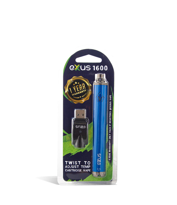 Blue pack Exxus Vape 1600 Cartridge Vaporizer on white background