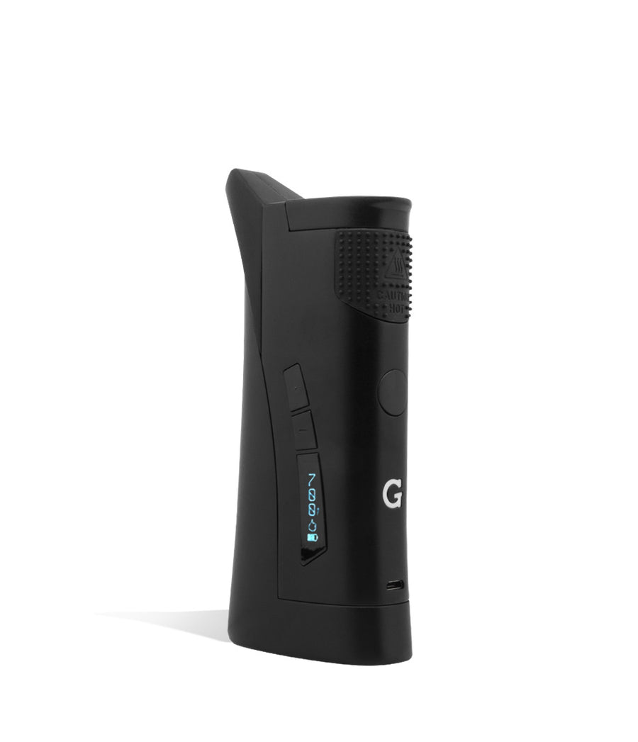 Black side view G Pen Roam Vaporizer on white studio background