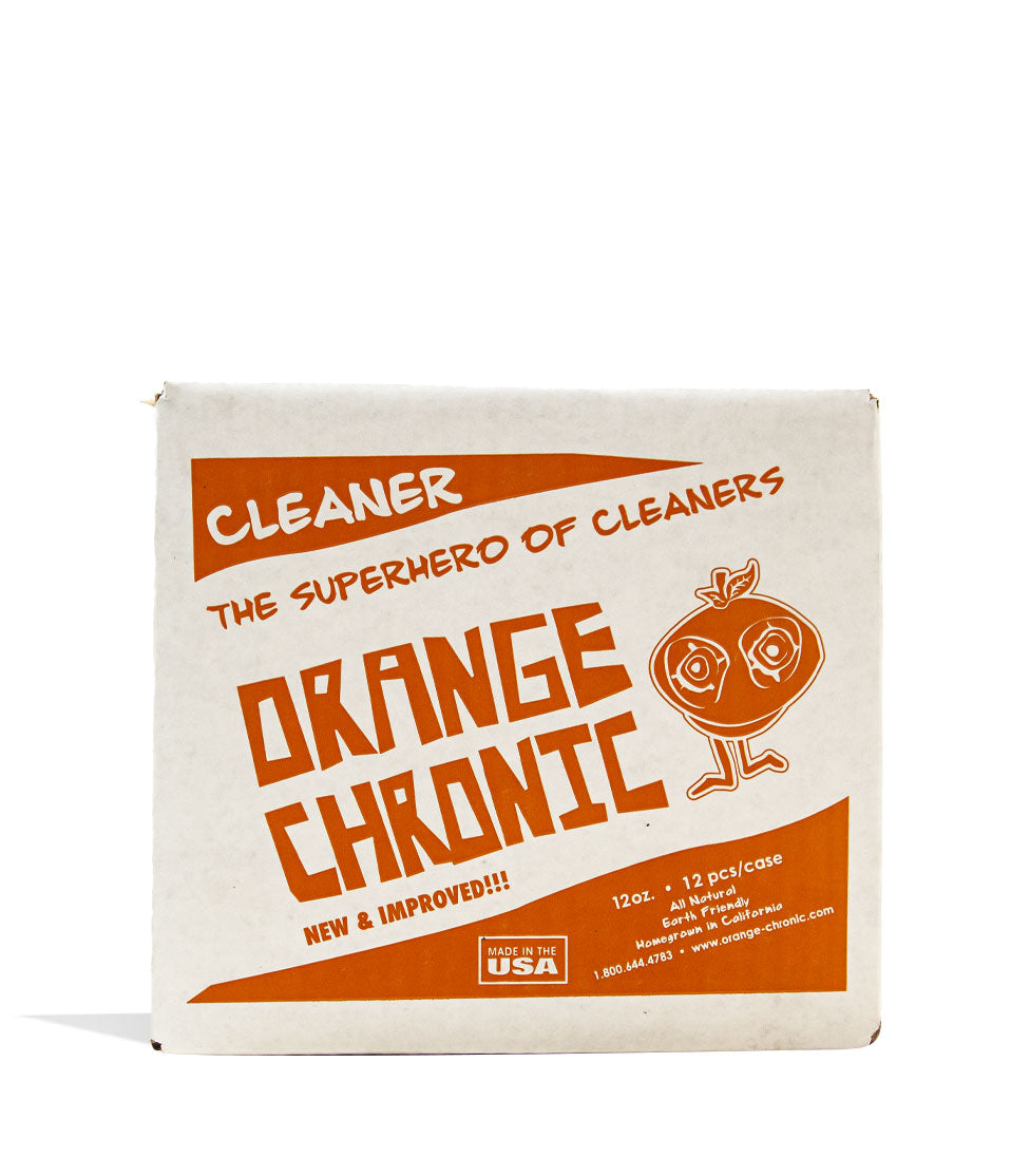 Orange Chronic 12oz Glass Cleaner 12pk Packaging Front View on White Background