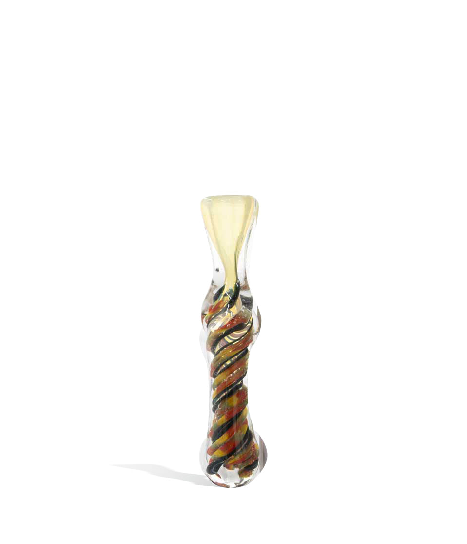 Blue Twisted Body Fumed Chillum on white background