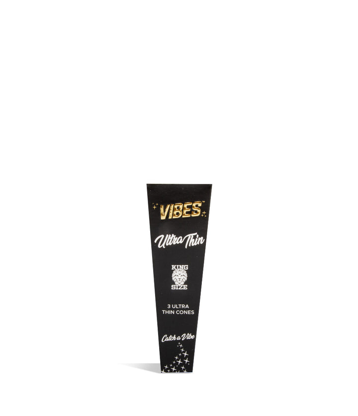Ultra Thin Vibes Fine Rolling Papers Cones Single pack King Size by Vibes on white studio background
