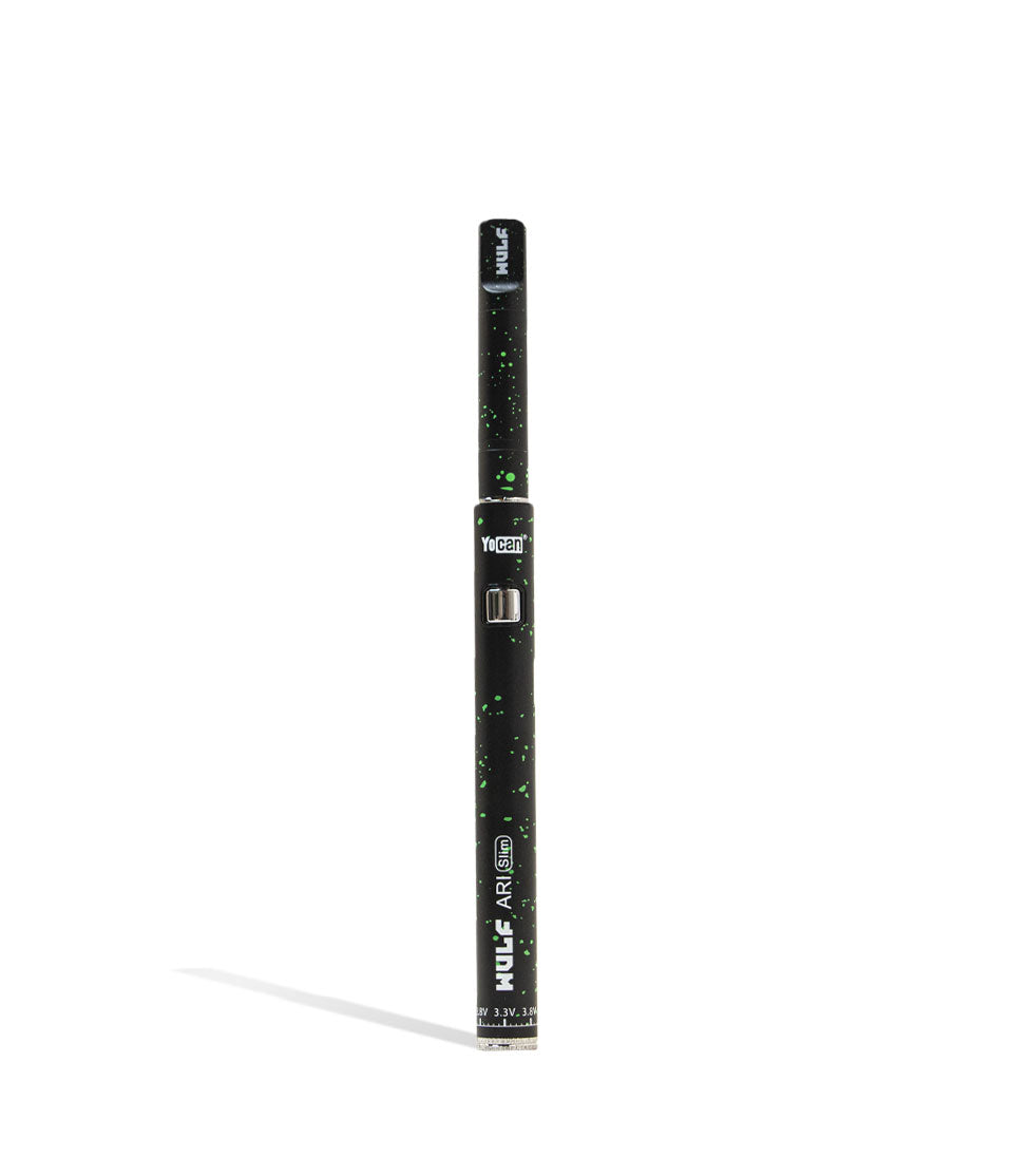 Wulf Mods ARI Slim Concentrate Kit Black Green Spatter device on white background